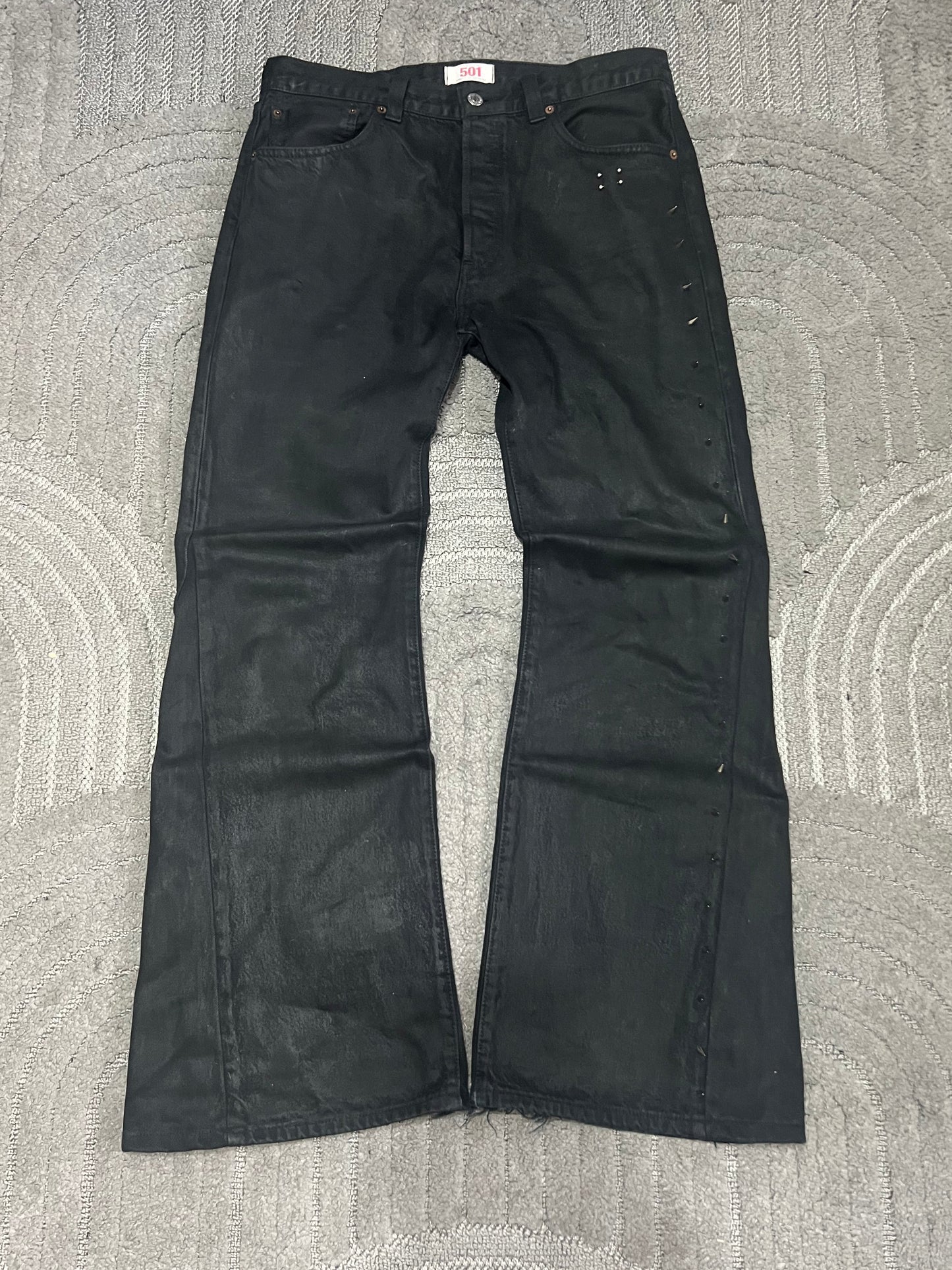 HBW Custom „Asymetrical Spikes” Waxed Jeans