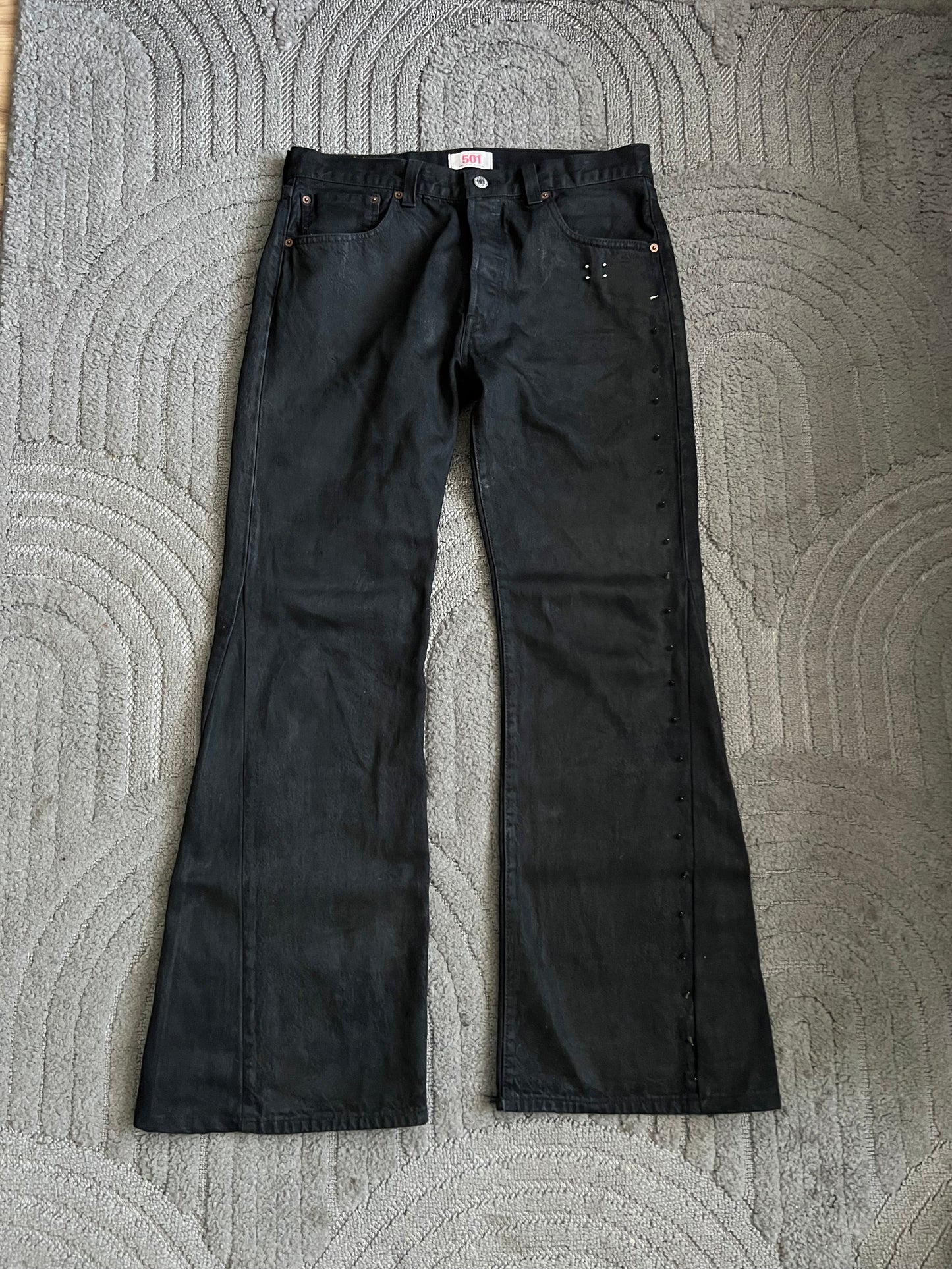 HBW Custom „Asymetrical Spikes” Waxed Jeans